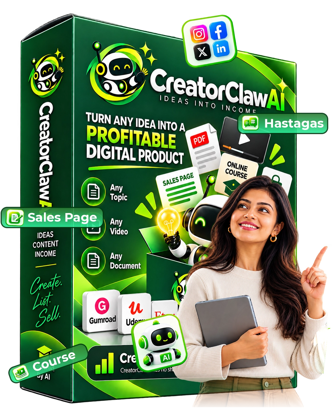 Creator using AI marketing tools