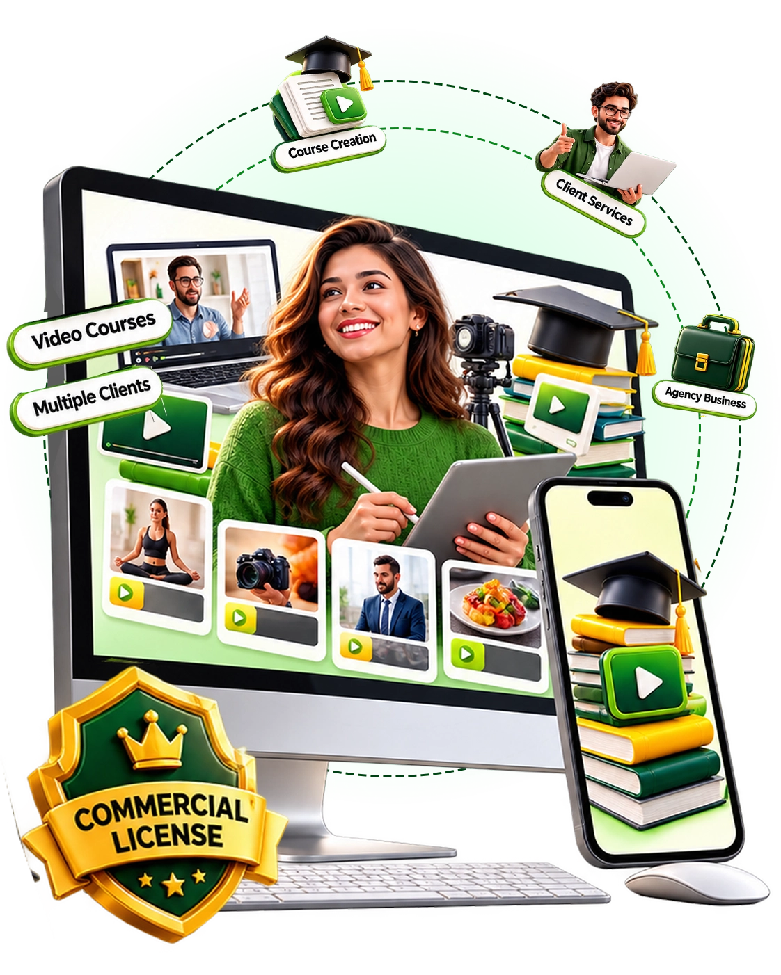 Creator managing an online course business